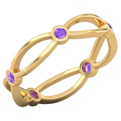 14k Gold Round Amethyst Ring / February Birthstone Ring / Ring for Her