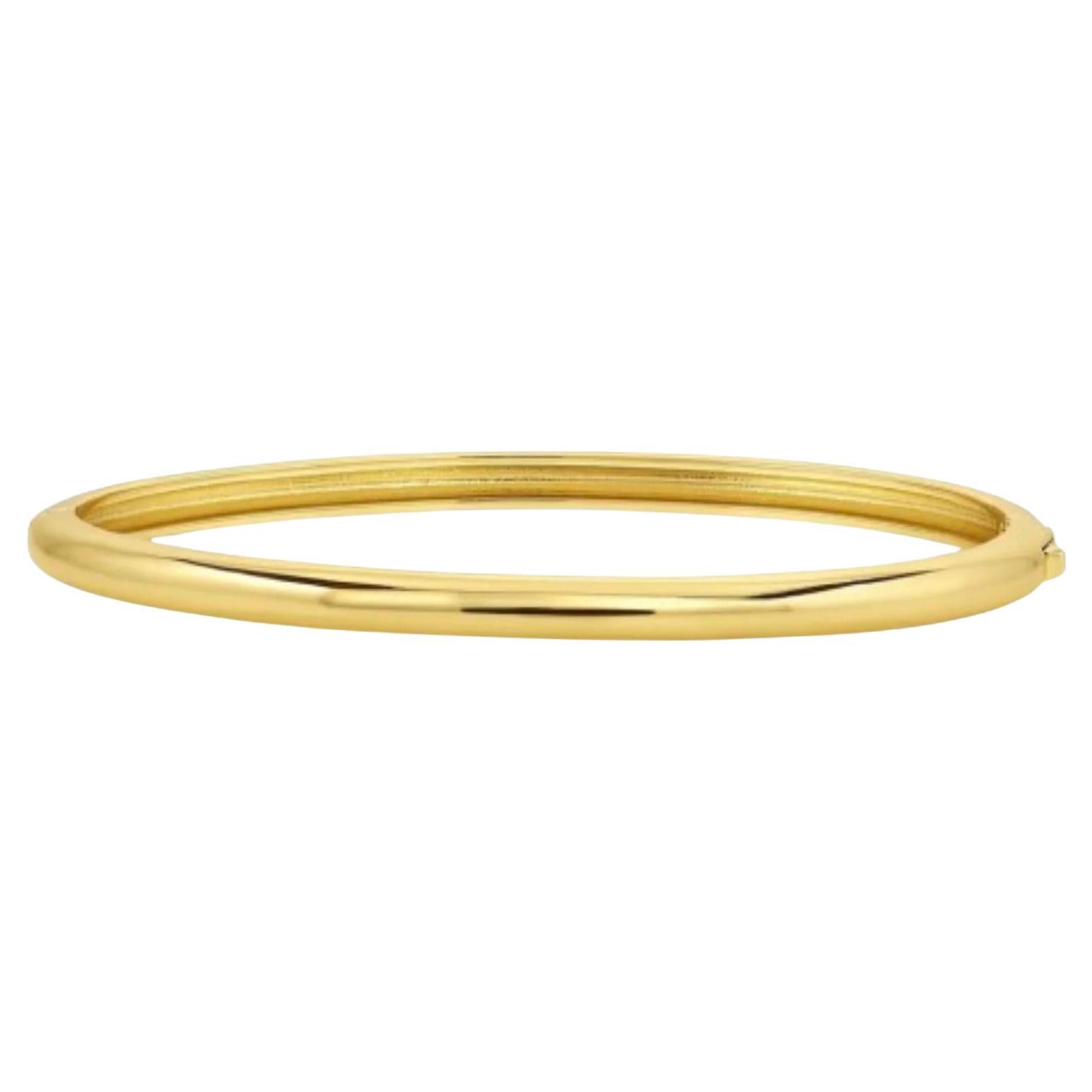 14k Gold Round Bangle For Sale