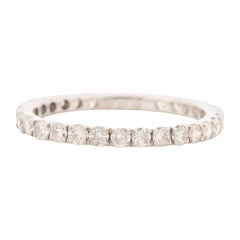 14K Gold Round Brilliant Diamond Eternity Ring Thin Stackable Band .80 Carat
