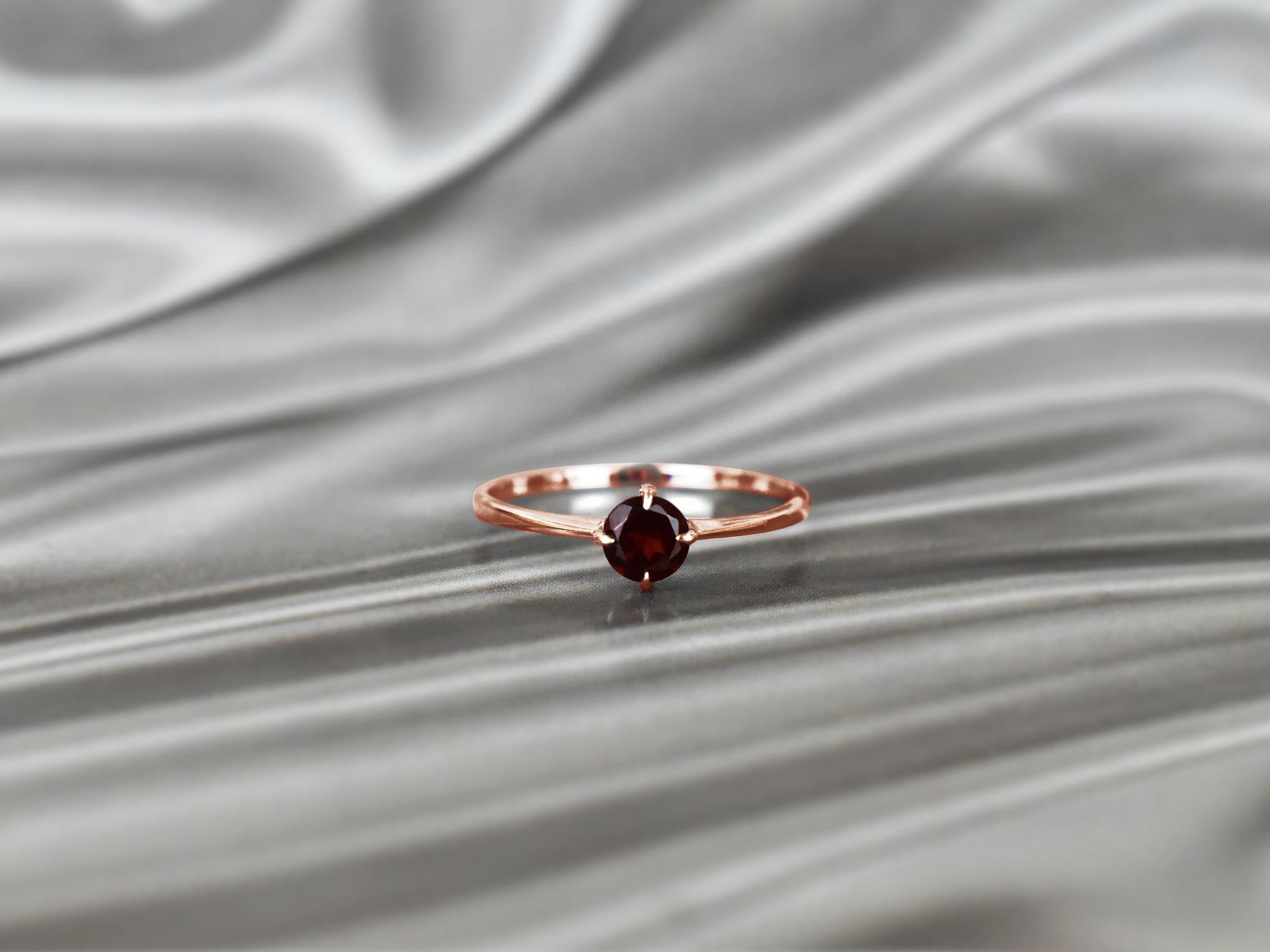 For Sale:  14k Gold Round Gemstone 5 mm Round Gemstone Ring Gemstone Engagement Ring 2