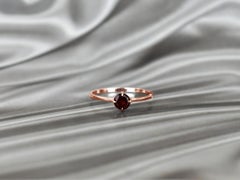 14k Gold Round Gemstone 5 mm Round Gemstone Ring Gemstone Engagement Ring