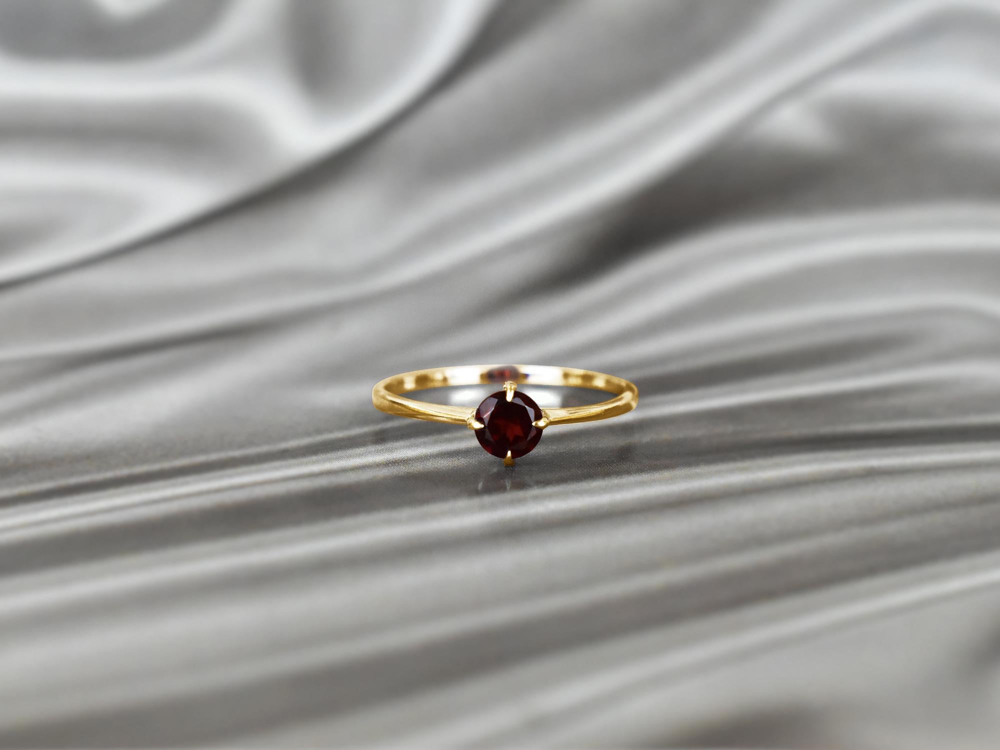 For Sale:  14k Gold Round Gemstone 5 mm Round Gemstone Ring Gemstone Engagement Ring 3
