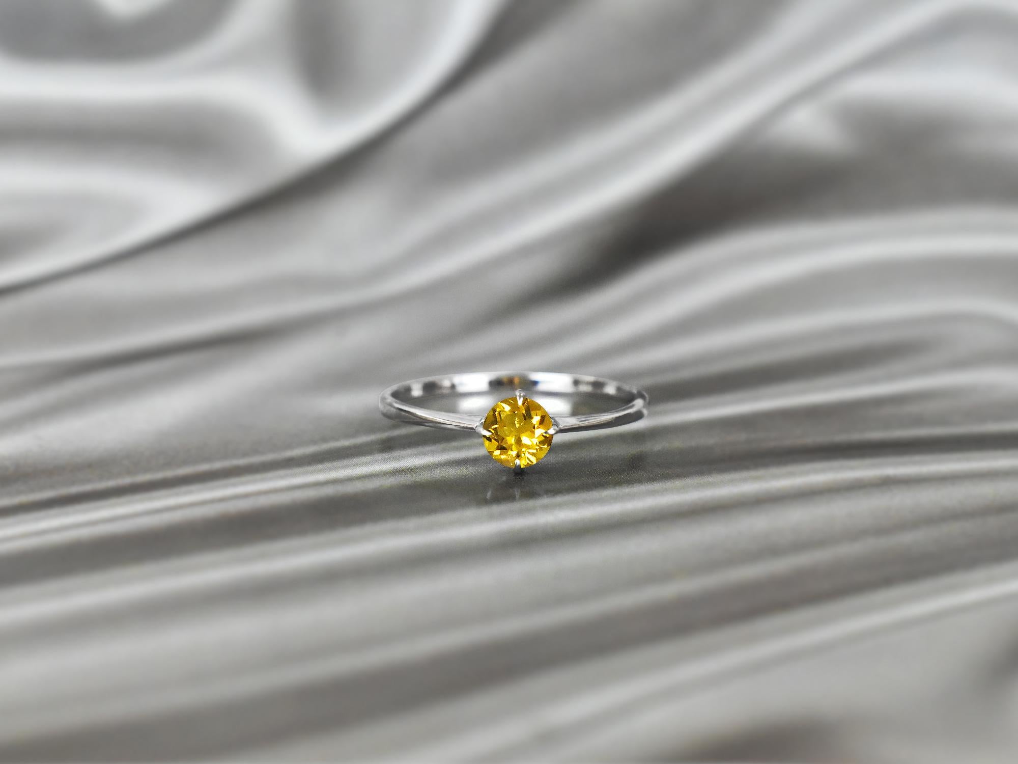 For Sale:  14k Gold Round Gemstone 5 mm Round Gemstone Ring Gemstone Engagement Ring 6
