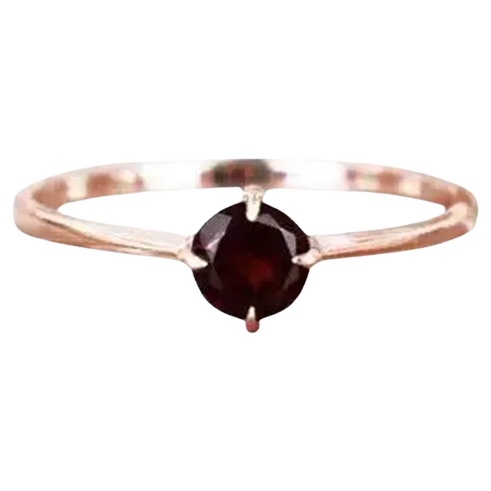 14k Gold Round Gemstone 5 mm Round Gemstone Ring Gemstone Engagement Ring
