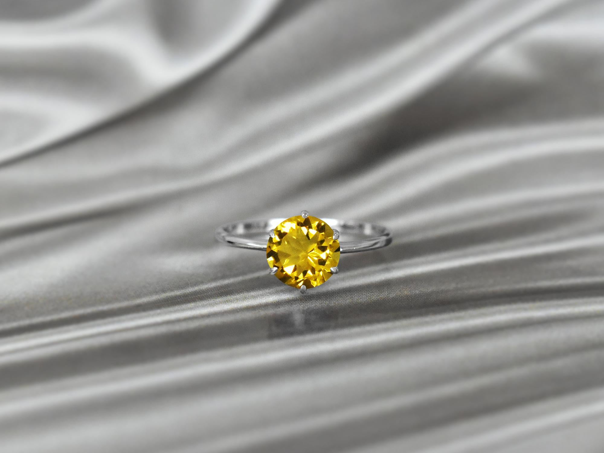 For Sale:  14k Gold  Round Gemstone 8x8 mm Round Gemstone Ring Engagement Ring 6