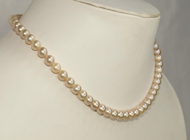 14k Gold Round Golden Pearl necklace 7mm Freshwater Golden Pearl Party ...