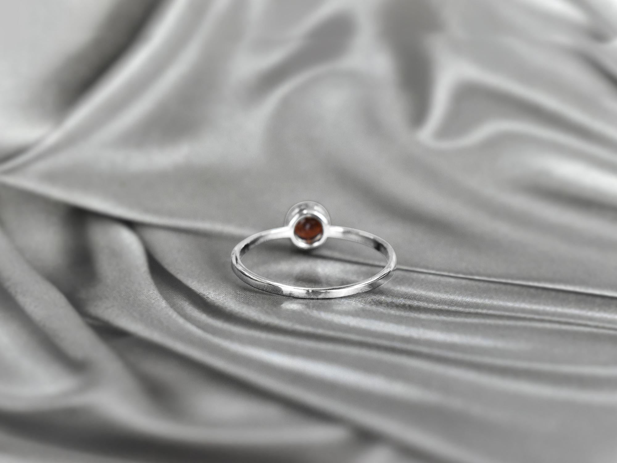 For Sale:  14k Gold Round Gemstone 5 mm Round Shaped Gemstone Ring Gemstone Stacking Ring 11