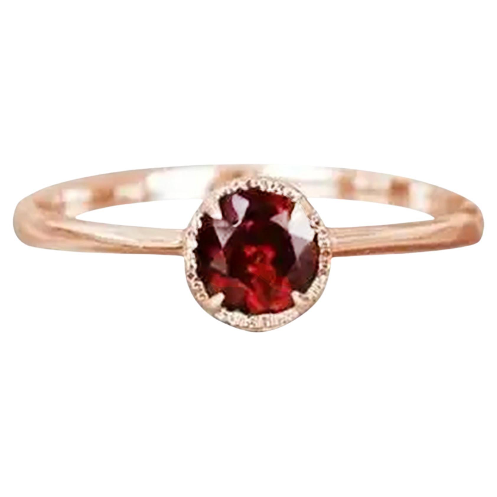 For Sale:  14k Gold Round Gemstone 5 mm Round Shaped Gemstone Ring Gemstone Stacking Ring