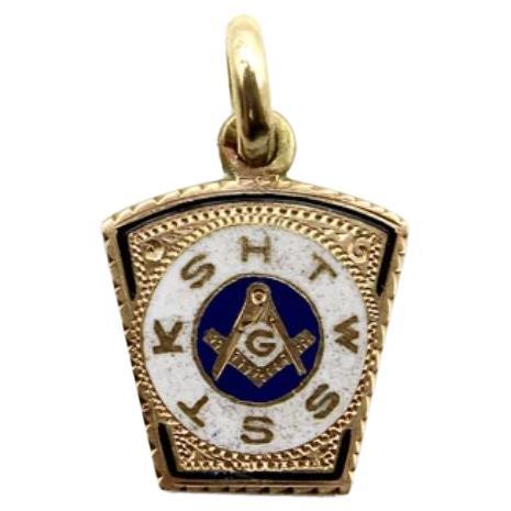 14k Gold Royal Arch Masonic Pendant With Enamel, circa 1910