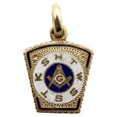Antique 14k Gold Royal Arch Masonic Pendant With Enamel, circa 1910