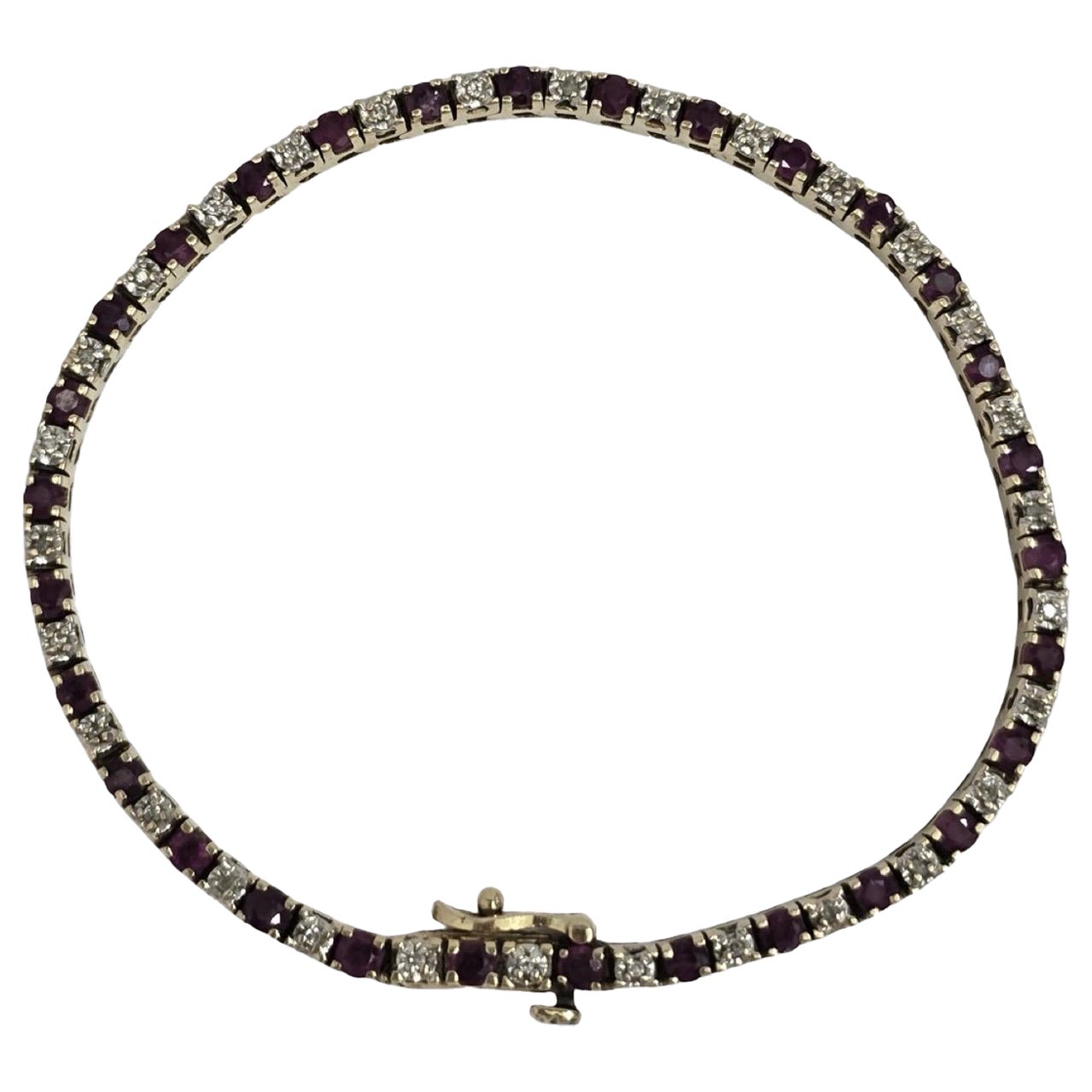 14K Gold Rubin & Diamant Tennisarmband - 2,25 tcw, 7 Zoll im Angebot