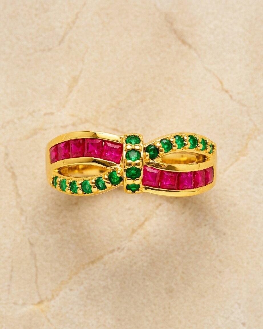 14K Gold Ruby Emerald Anniversary Band 0.70 Ct Natural Ruby Channel Set ...