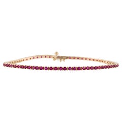 14K Gold Ruby Link Bracelet - Fine & Elegant Statement Jewelry, Luxury Piece