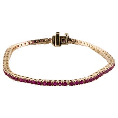 14K Gold Ruby Link Bracelet - Timeless & Elegant Statement Jewelry, Luxury Piece