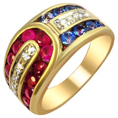 14 Karat Gold Ruby, Tanzanite and Diamond