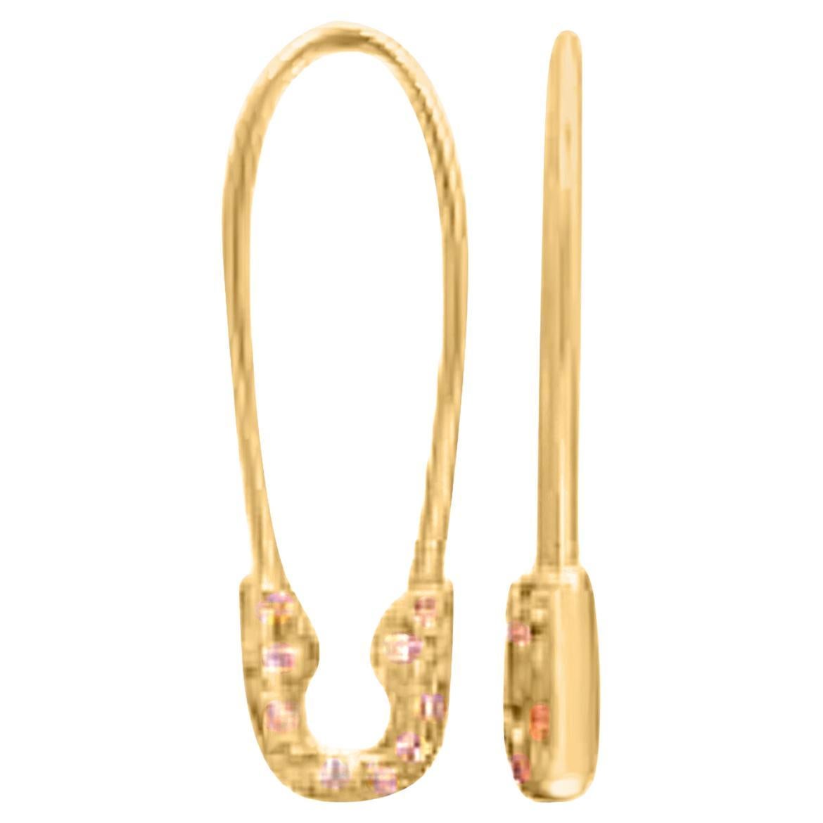 Ariella's Diamond Safety Pin Earrings For Sale