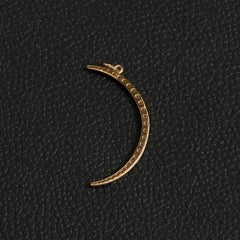 14K Gold Diamond Crescent Moon Pendant 0.65 ct Natural Fine Jewelry