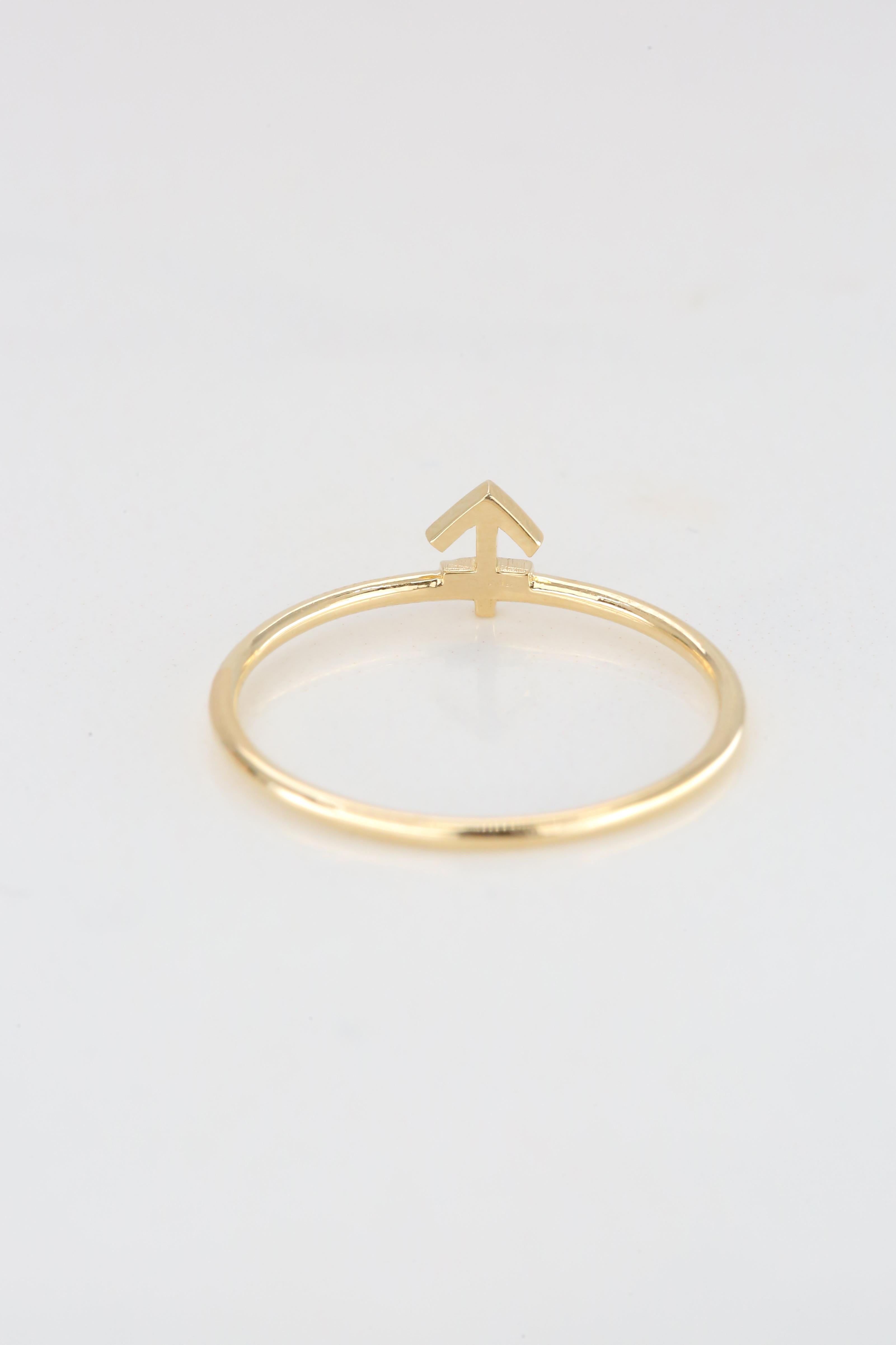 For Sale:  14K Gold Sagittarius Ring, Sagittarius Sign Gold Ring 6