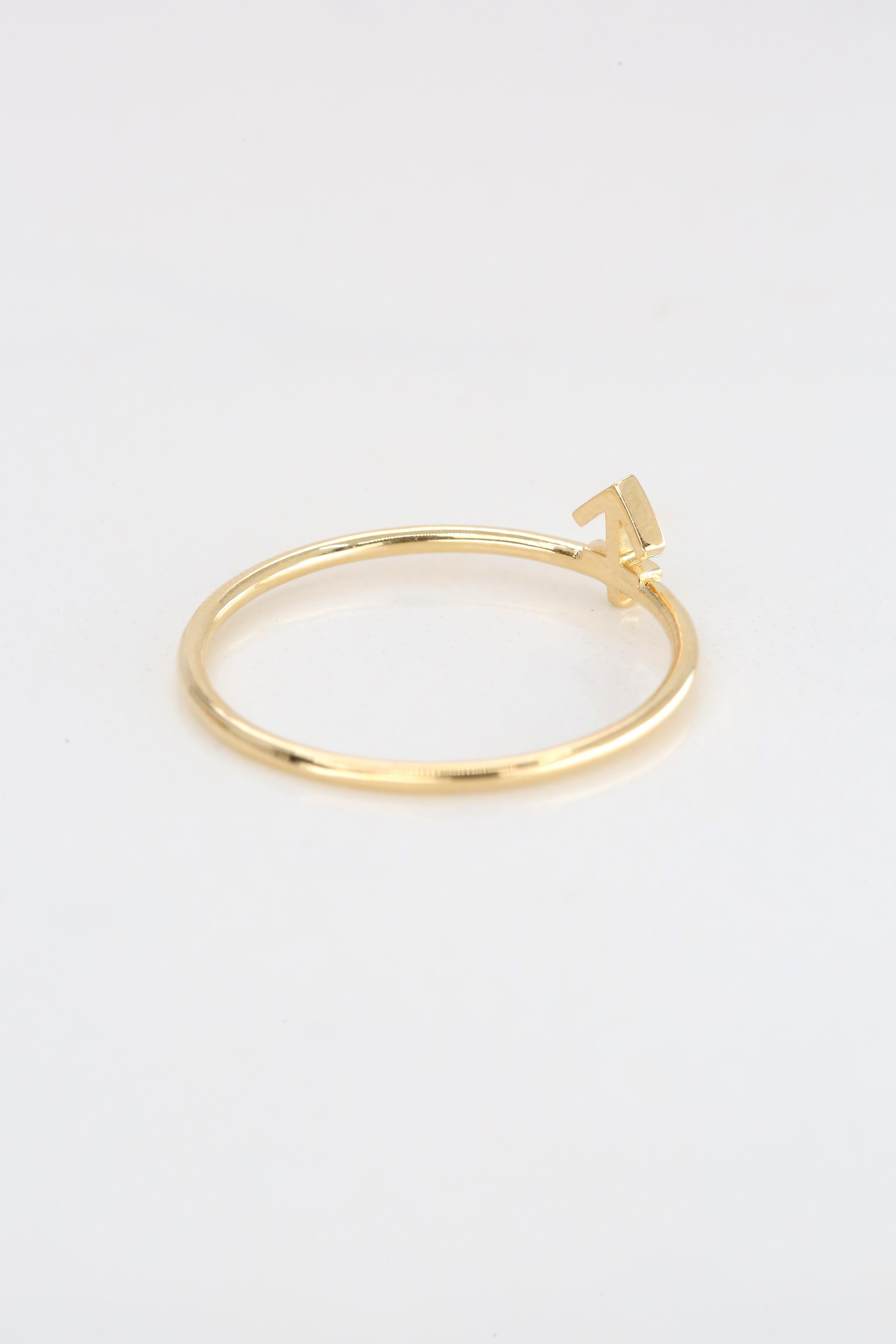 For Sale:  14K Gold Sagittarius Ring, Sagittarius Sign Gold Ring 7