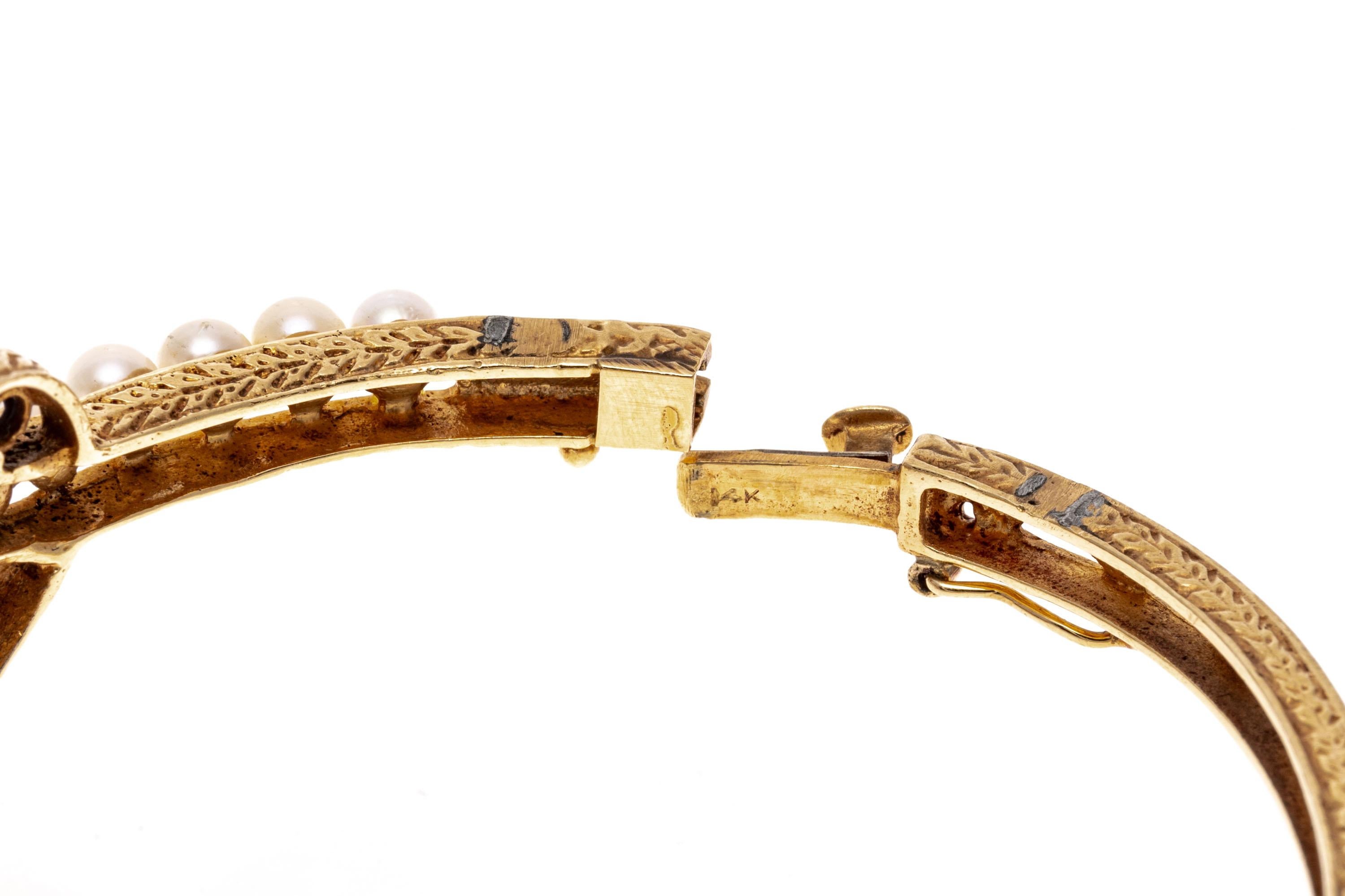 14K Gold, Saphir und Zuchtperle Knotenmotiv-Armband im Angebot 1