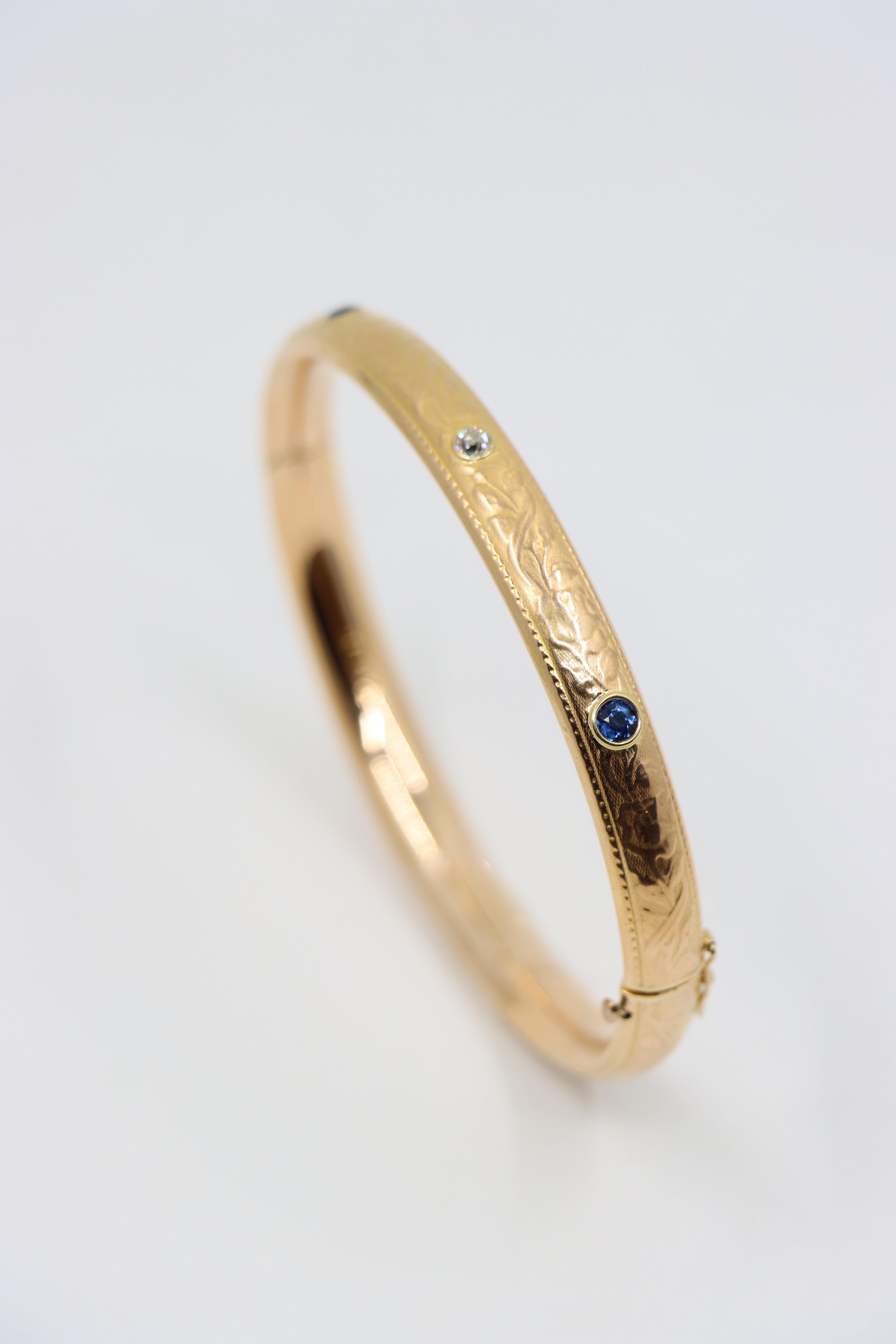 Pulsera Zafiro Diamante Oro 14K 6