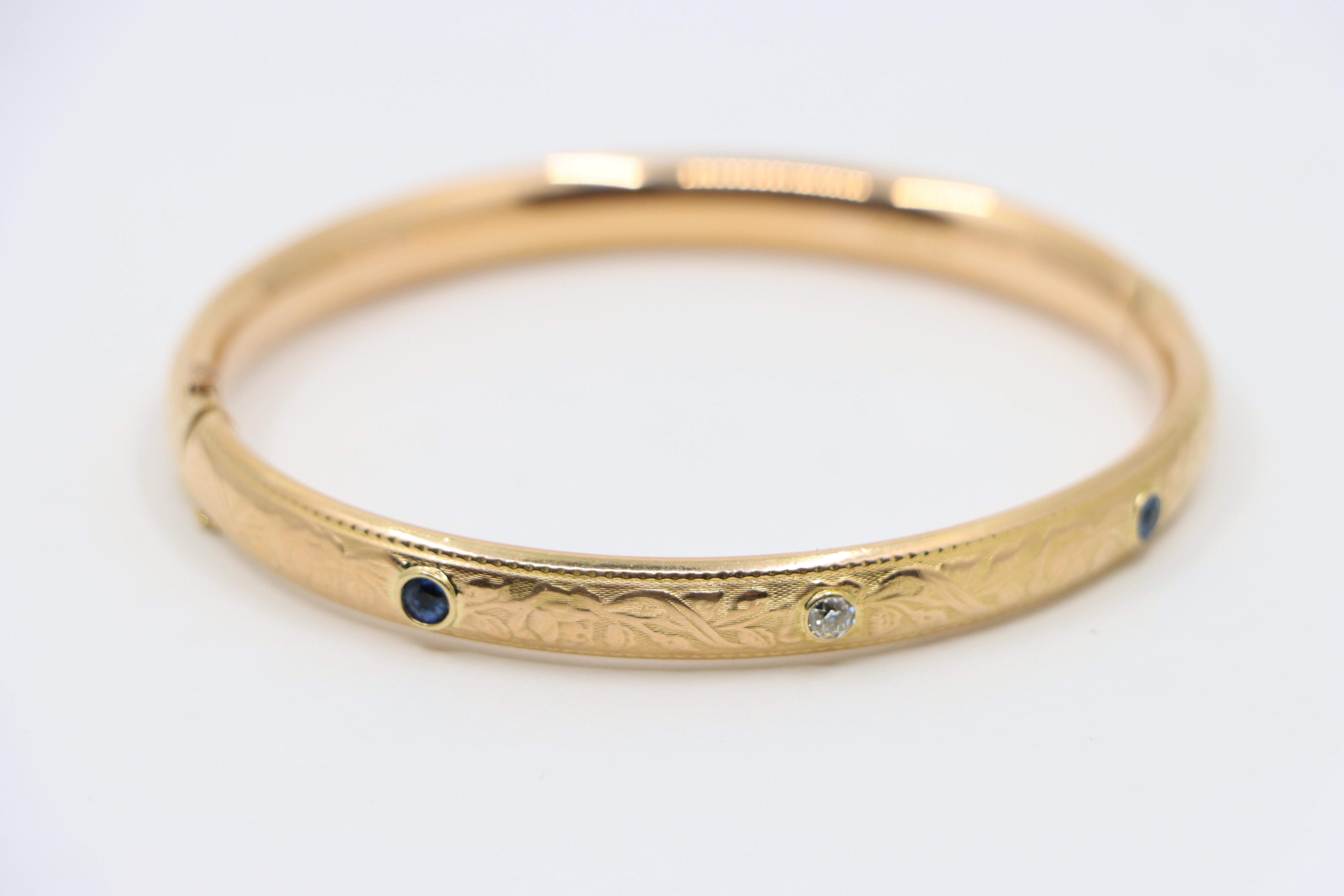 Pulsera Zafiro Diamante Oro 14K 2