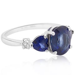 14K Gold Sapphire Diamond Ring