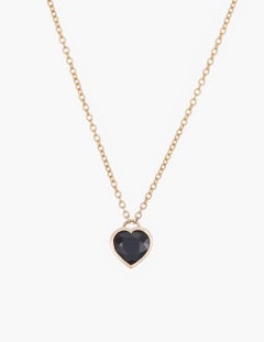 14k Gold Sapphire Heart Necklace