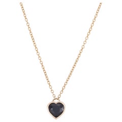 14k Gold Sapphire Heart Necklace