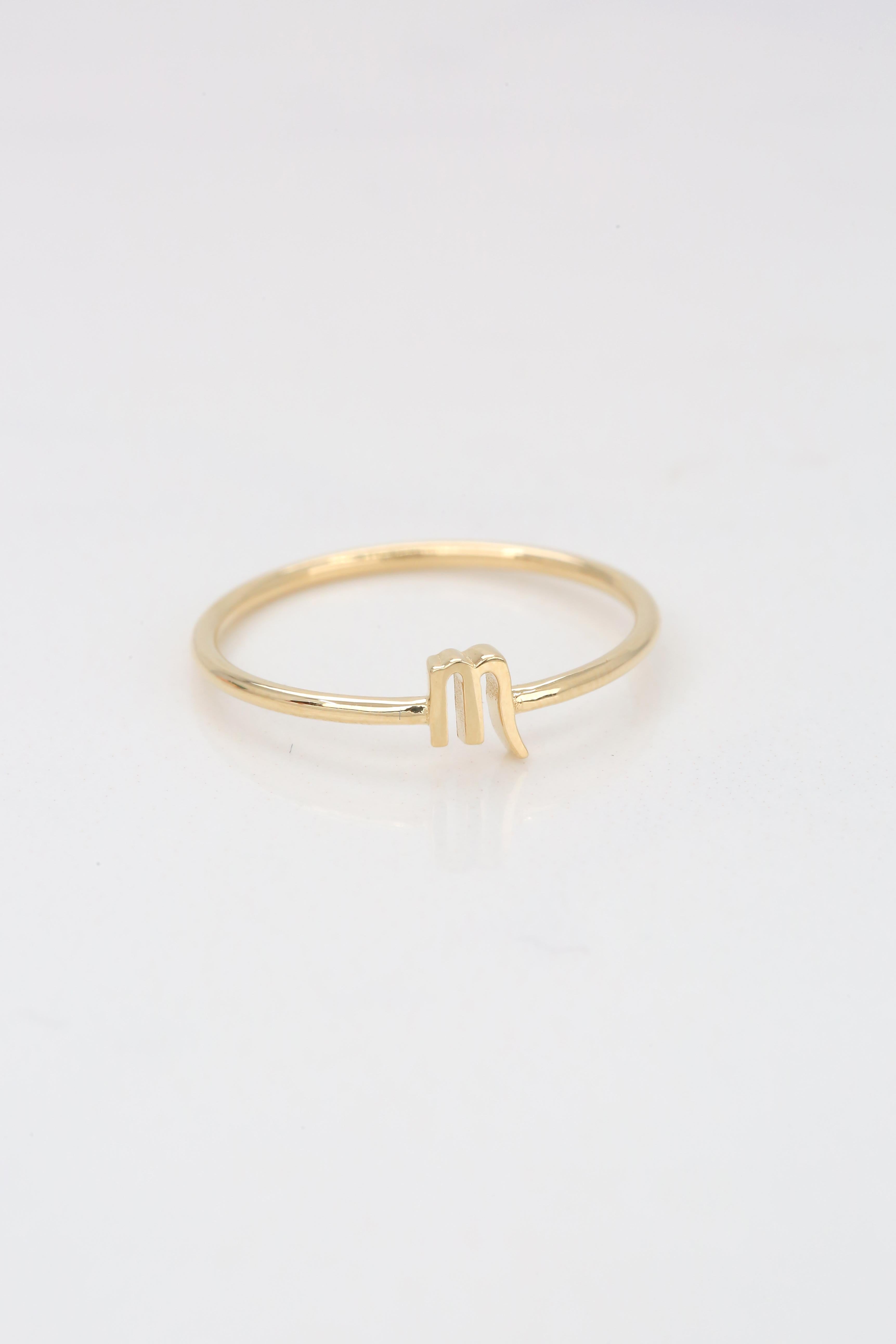For Sale:  14K Gold Scorpio Ring, Scorpio Sign Gold Ring 5