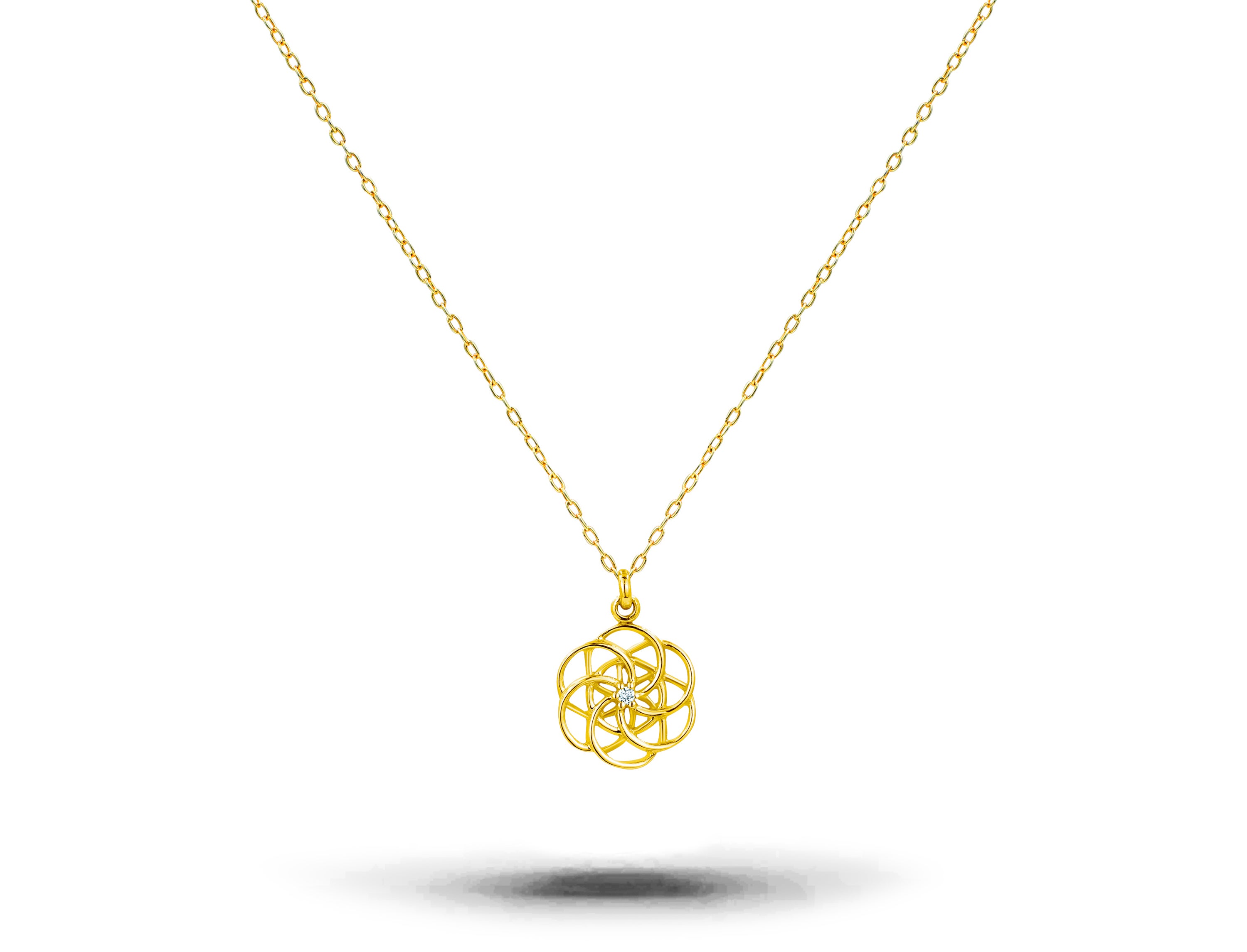 flower of life gold necklace