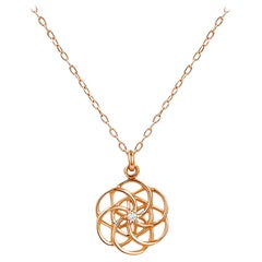 14k Gold Seed of Life Pendent Blume des Lebens Anhänger Spiritual Halskette