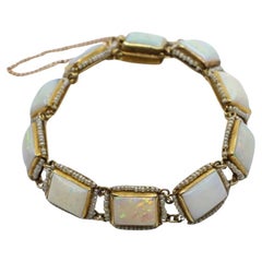 14K Gold Seed Pearl Opal Bracelet