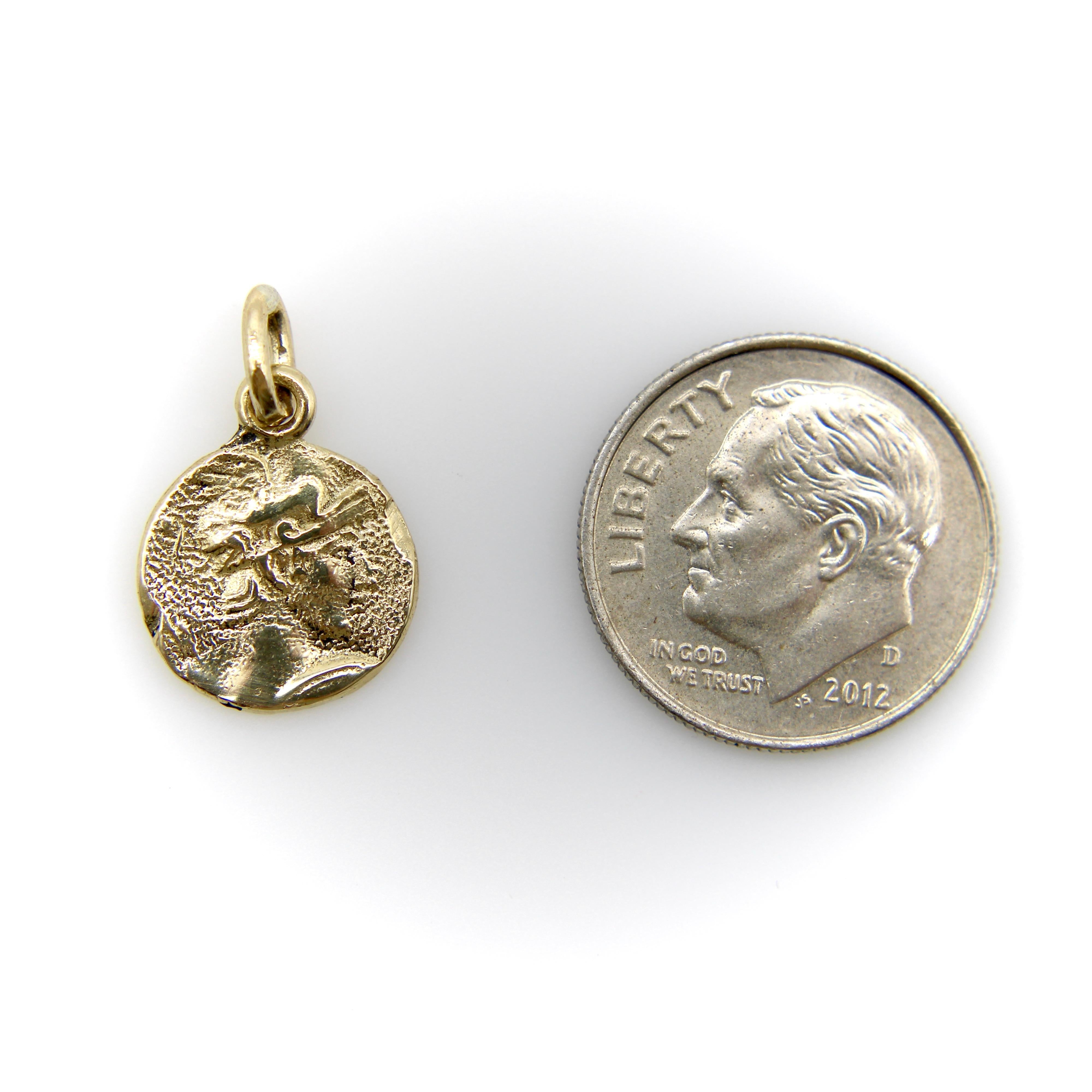 Pendentif en or 14K Signature Achilles Warrior en vente 1