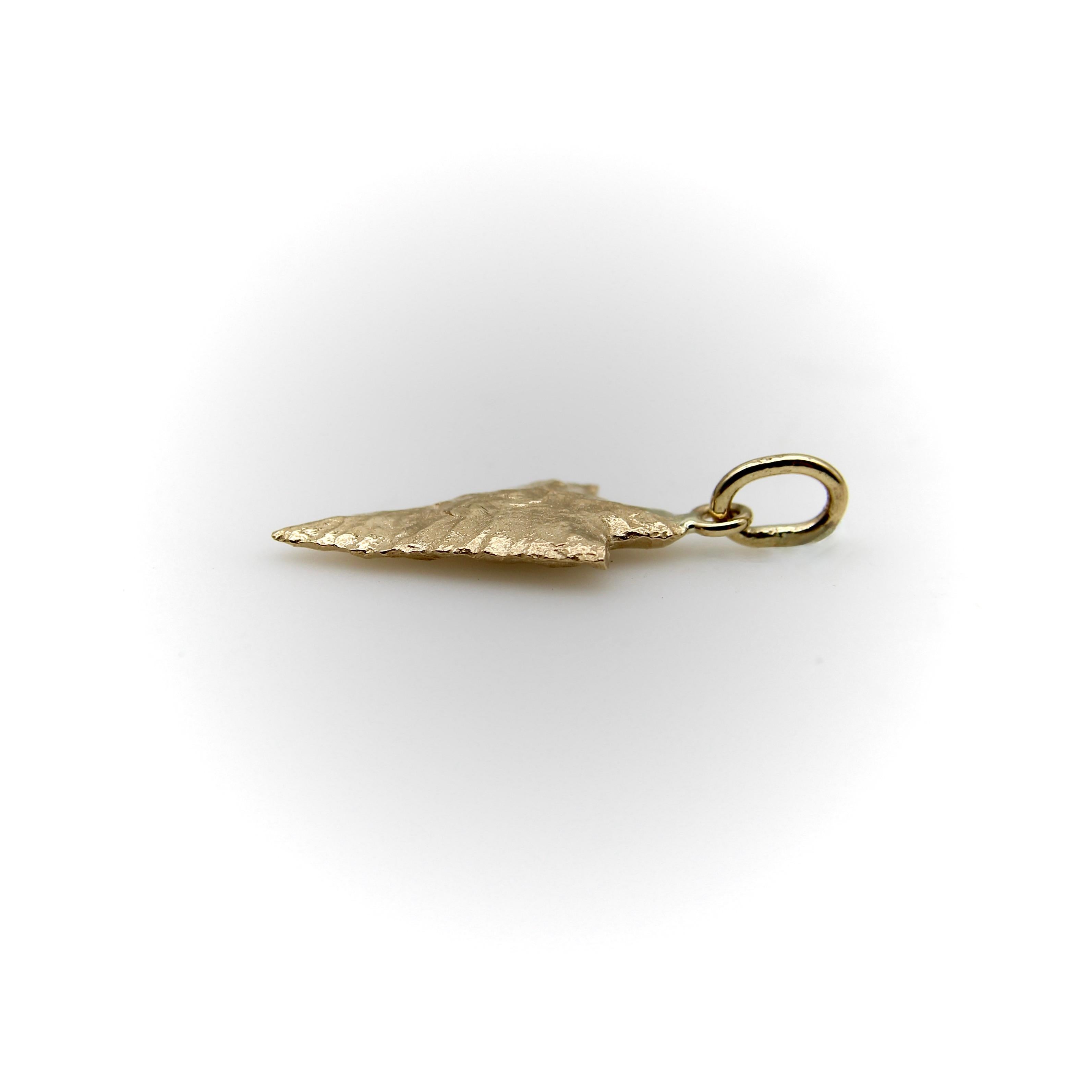 Contemporary 14K Gold Signature Arrowhead Charm