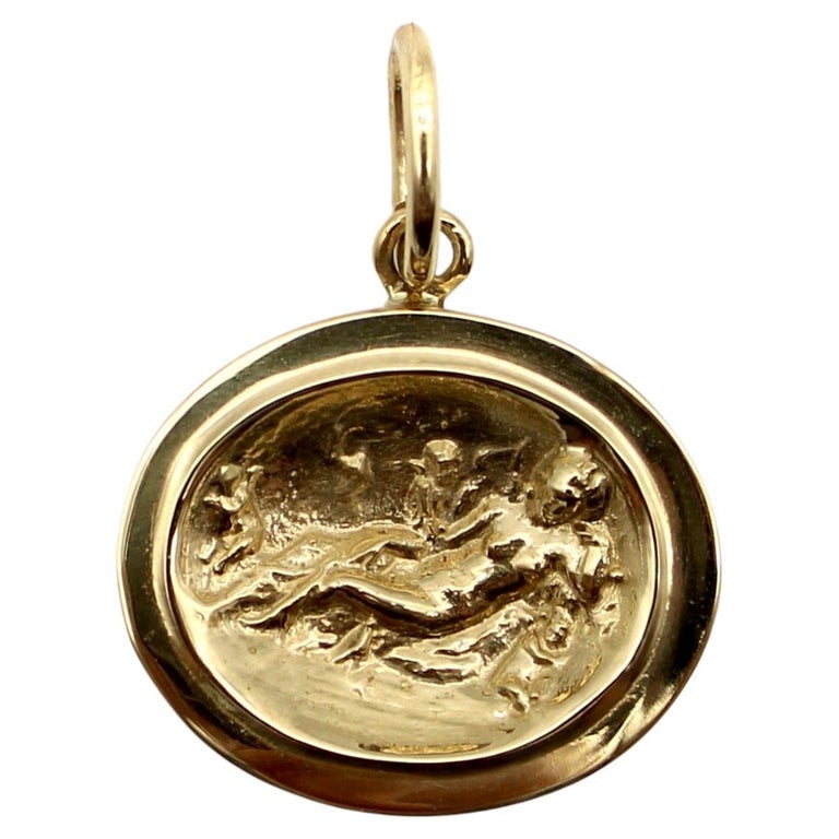 14K Gold Signature Classical Revival Aphrodite Medallion For Sale at ...