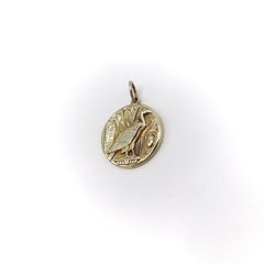 14K Gold Signature Egyptian Revival Vulture Pendant-Charm