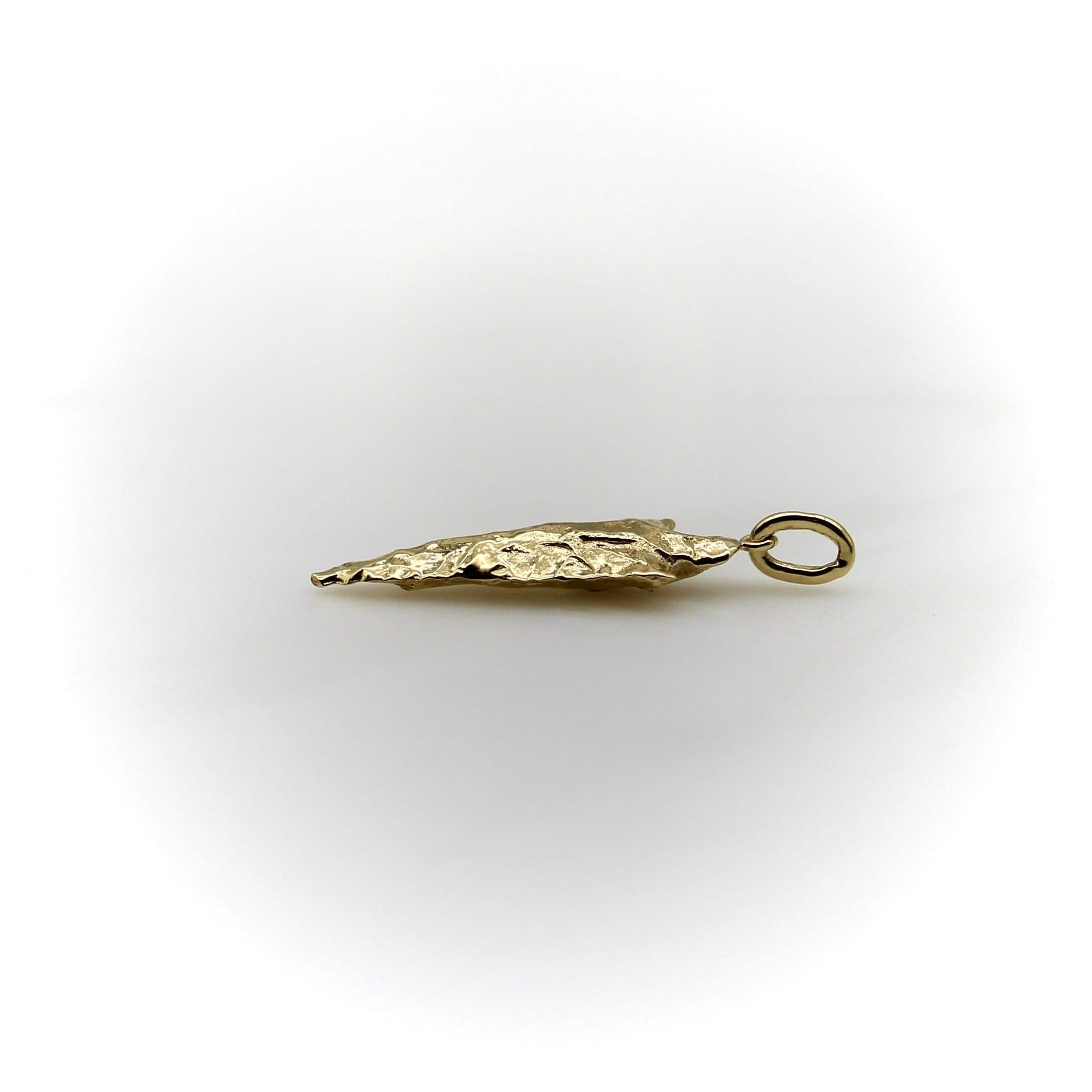 Contemporary 14K Gold Signature Elongated Arrowhead Charm For Sale