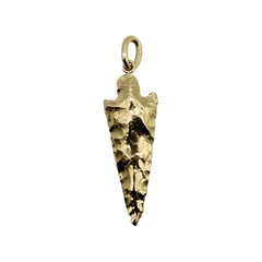 14K Gold Signatur länglicher Pfeil-Charm-Anhänger