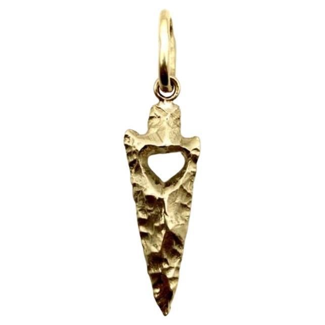 14k Gold Signature Heart in Arrowhead Charm