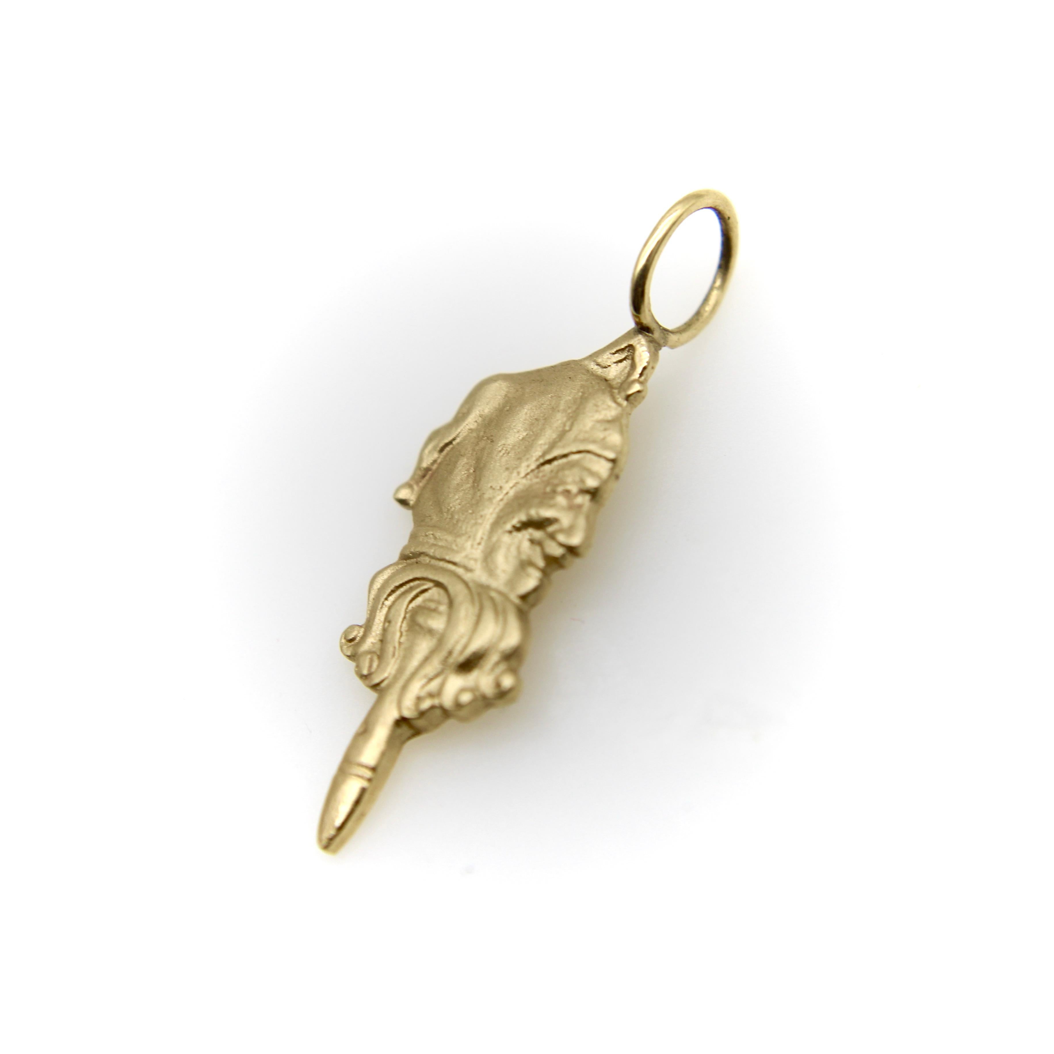 Contemporary 14k Gold Signature Joker or Jester Face Charm