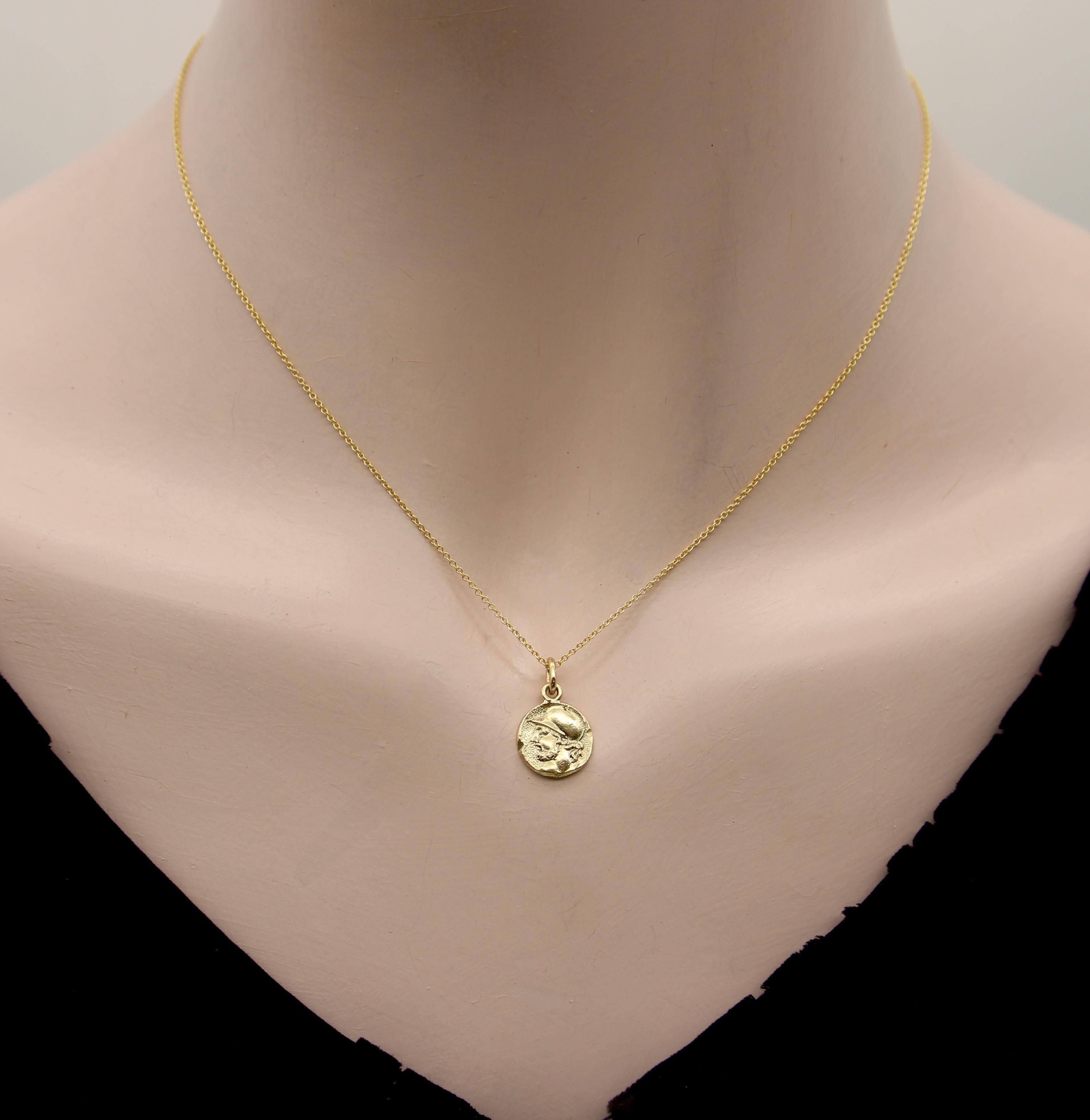 Pendentif en or 14K Signature Mars Warrior en vente 4