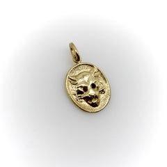 14k Gold Signature Victorian Inspired Lioness Pendant / Charm