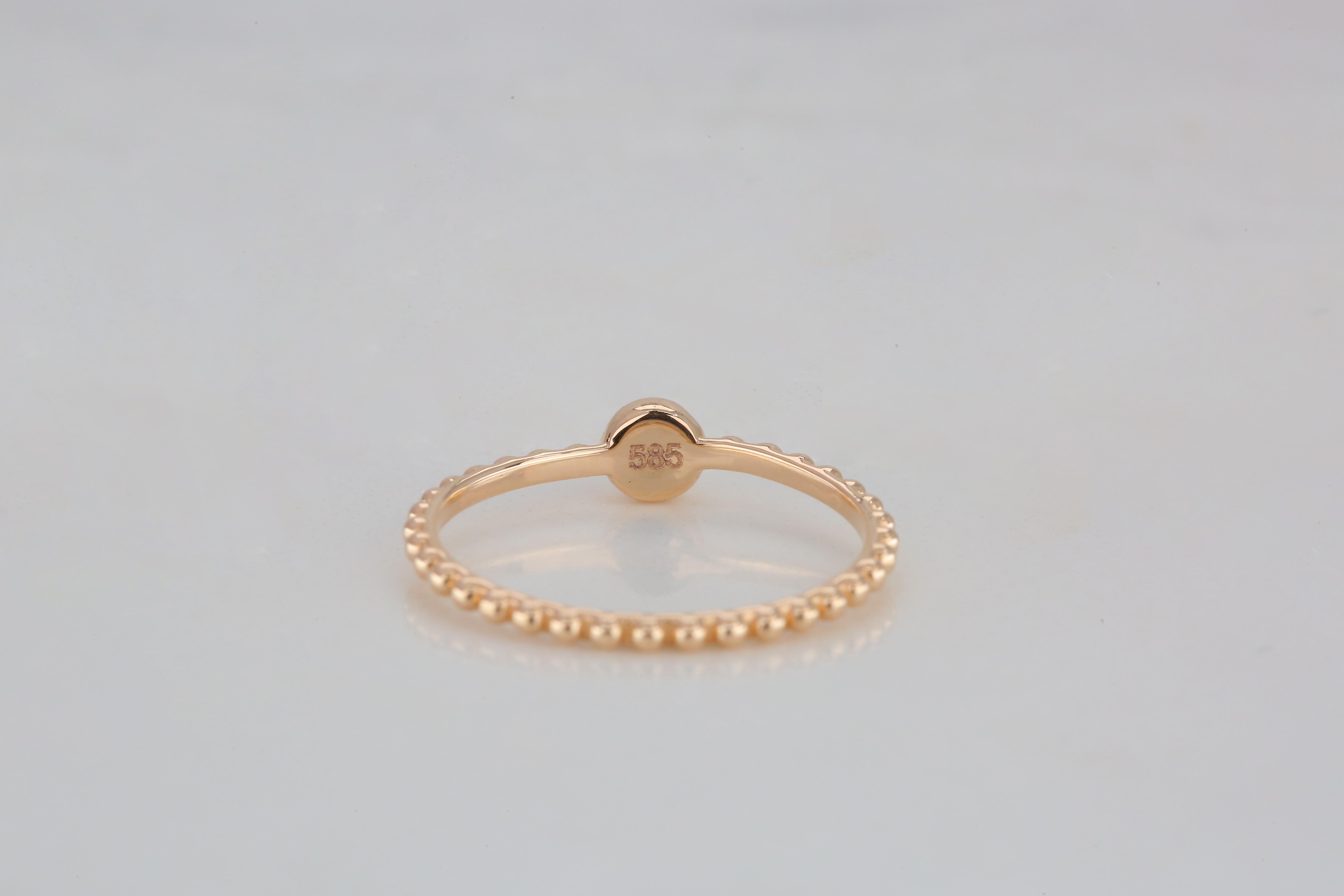 For Sale:  14K Gold Single Ball Gold Ring, 14K Gold Single Ball Ring, Mini Ball Ring 8
