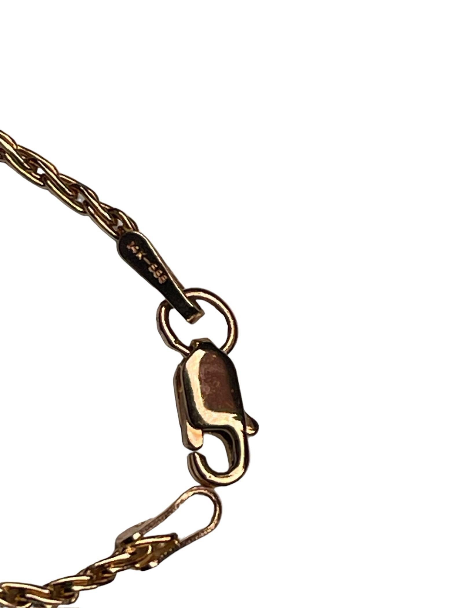 14k Gold Single Diamond Snowflake Pendant Necklace For Sale 5