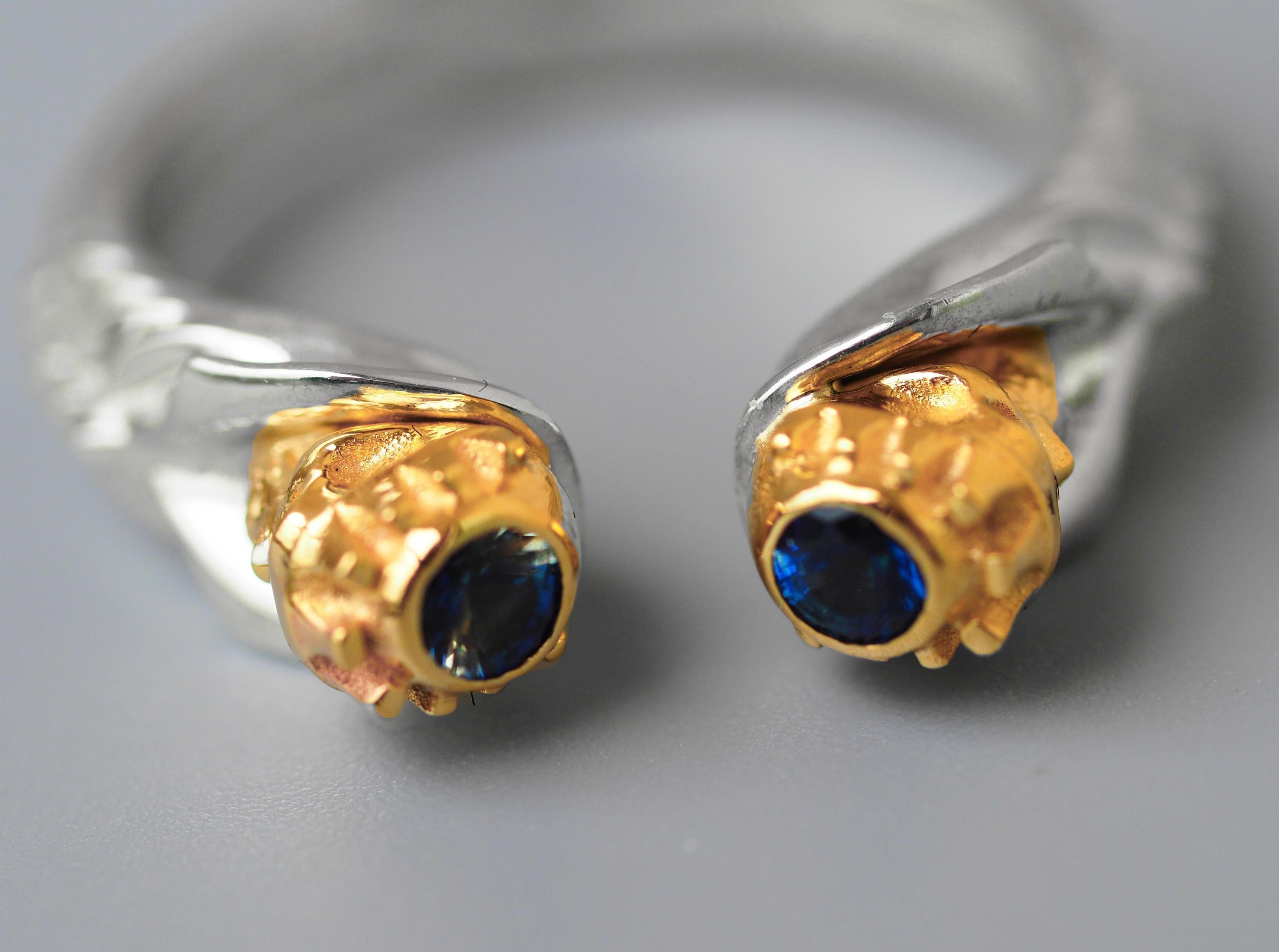 For Sale:  Scull ring with blue sapphires 8
