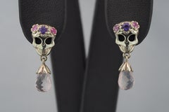 Skull Earrings Studs. Halloween party jewelry.