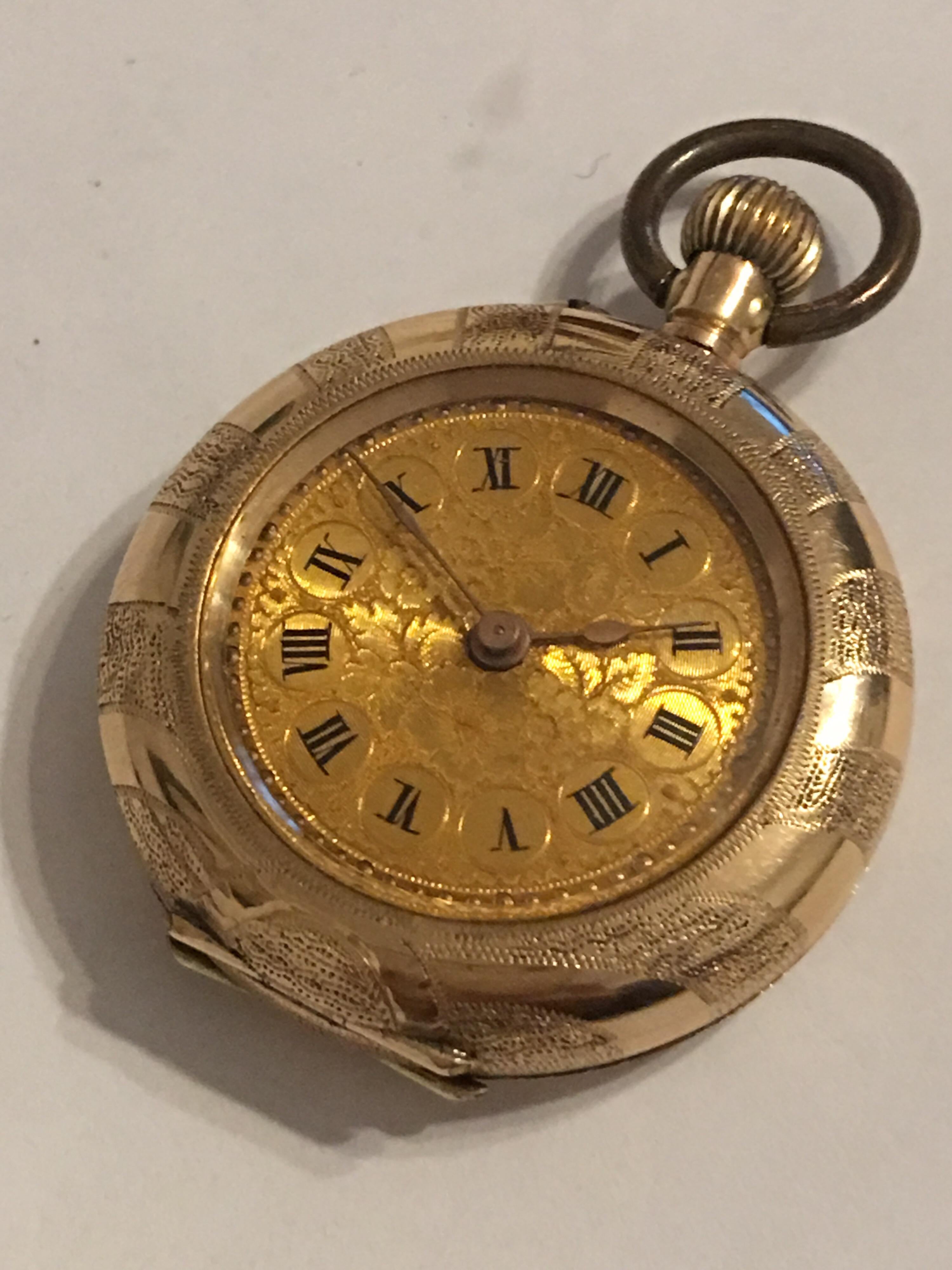 14 Karat Gold Small Antique Pocket / Fob Watch 8