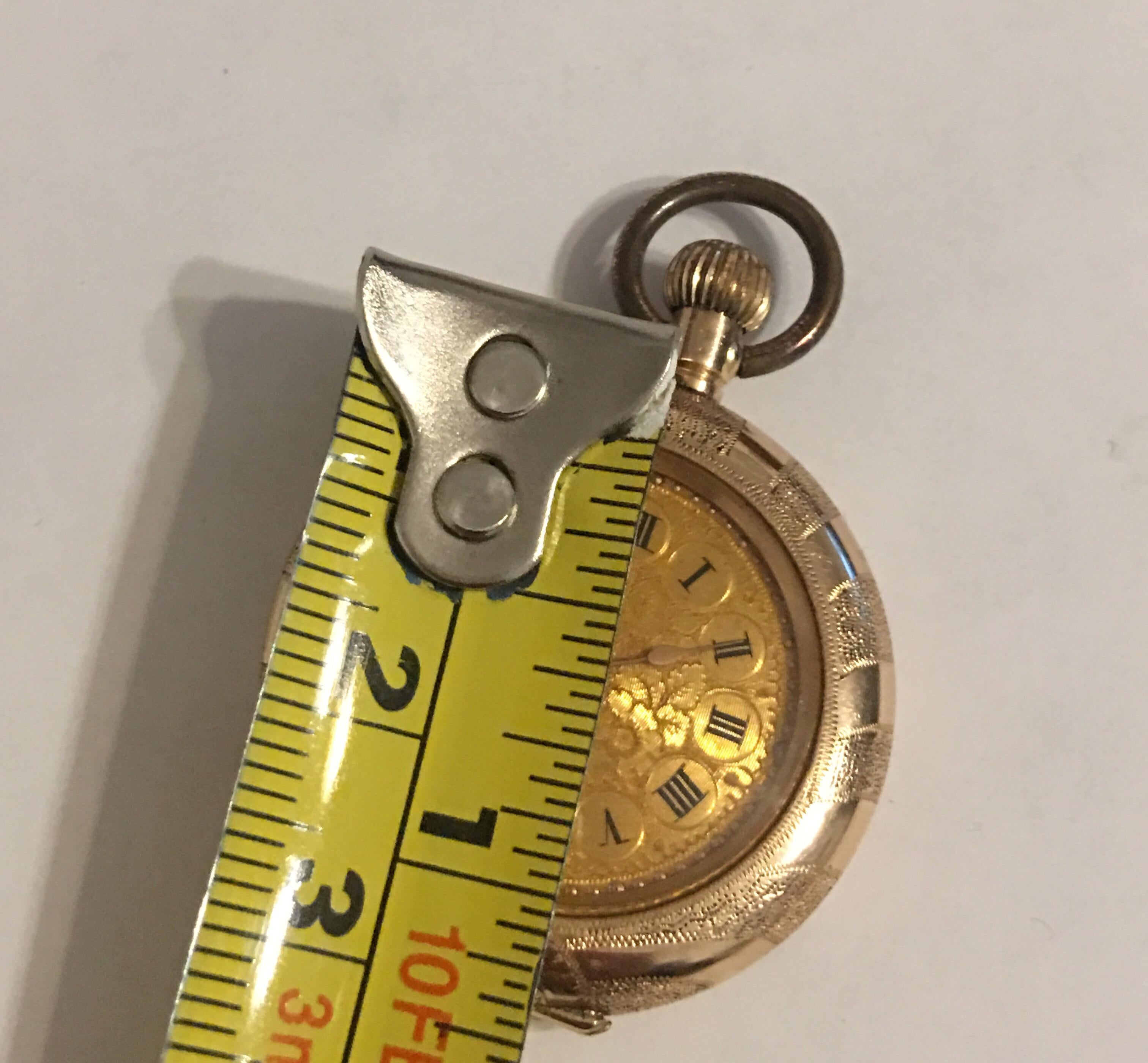 Women's or Men's 14 Karat Gold Small Antique Pocket / Fob Watch