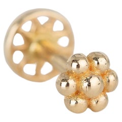 Ohrstecker 14K Gold Gänseblümchen durchbohrt, Schliff Gänseblümchen Blume